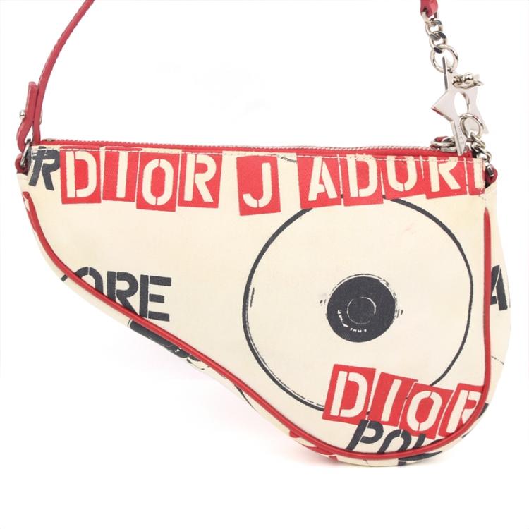 Pre Owned Dior Multicolor Printed Canvas Saddle Bag