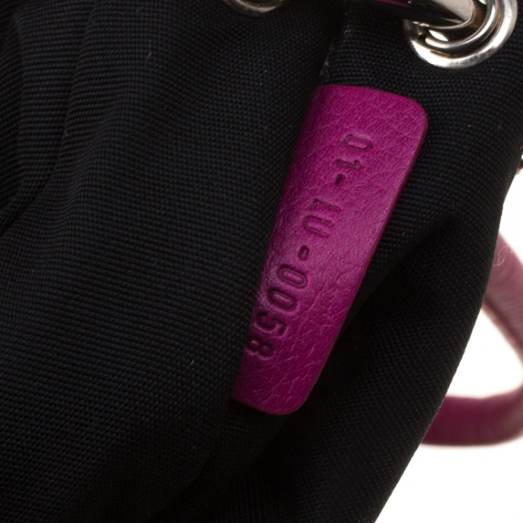 Pre Owned Dior Magenta Leather Wristlet 61 Clutch