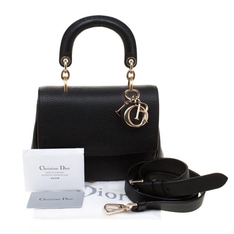 Pre Owned Dior Black Leather Mini Be Dior Top Handle Bag