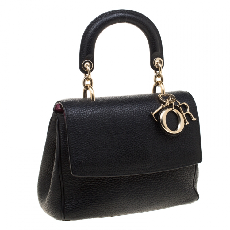 Pre Owned Dior Black Leather Mini Be Dior Top Handle Bag