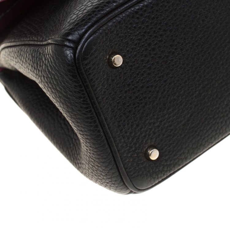 Pre Owned Dior Black Leather Mini Be Dior Top Handle Bag