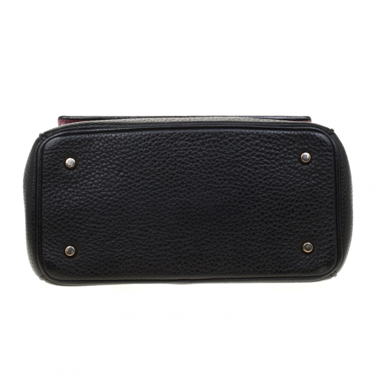 Pre Owned Dior Black Leather Mini Be Dior Top Handle Bag