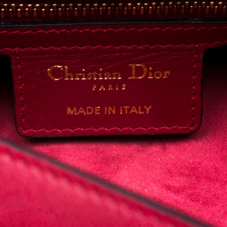 Pre Owned Christian Dior Burgundy Leather Saddle Bag