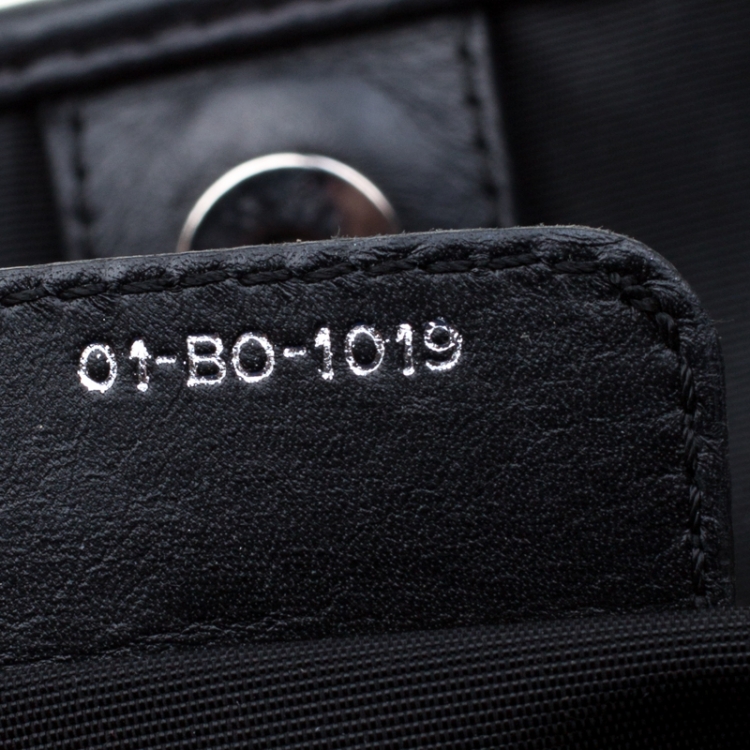 Pre Owned Dior Black Coated Nylon Large Panarea Wooden Chain Shopper Tote