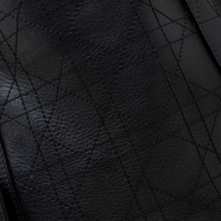 Pre Owned Dior Black Cannage Leather Shopper Tote
