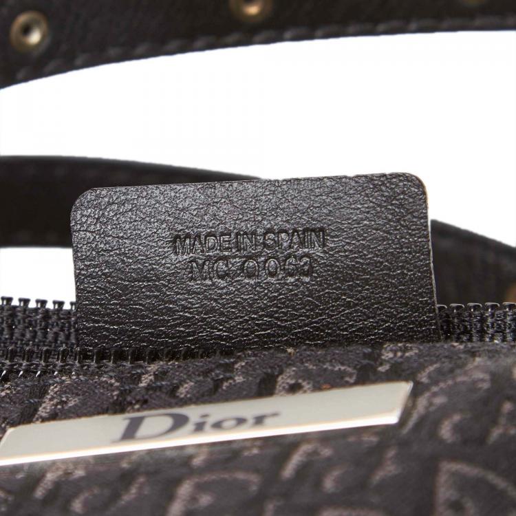 Pre Owned Dior Black Oblique Canvas And Leather Everyday Bag