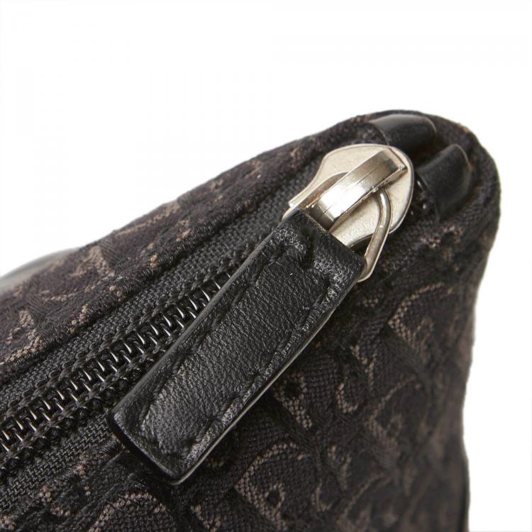 Pre Owned Dior Black Oblique Canvas And Leather Everyday Bag