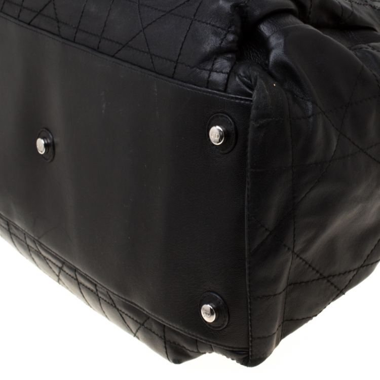 Pre Owned Dior Black Quilted Cannage Leather Le Trente Hobo