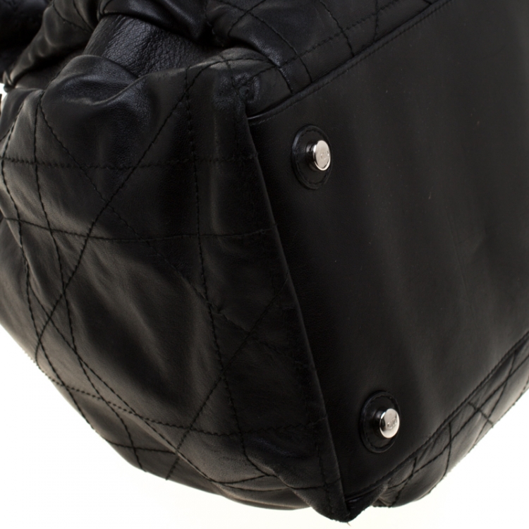 Pre Owned Dior Black Quilted Cannage Leather Le Trente Hobo