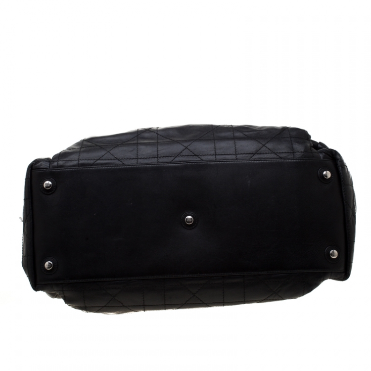 Pre Owned Dior Black Quilted Cannage Leather Le Trente Hobo