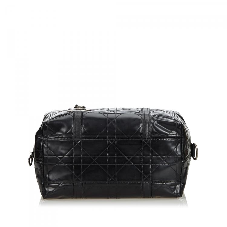 Pre Owned Dior Black PVC Cannage Everyday Bag