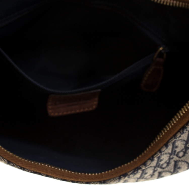 Pre Owned Dior Blue/Brown Diorissimo Canvas and Leather Street Chic Hobo