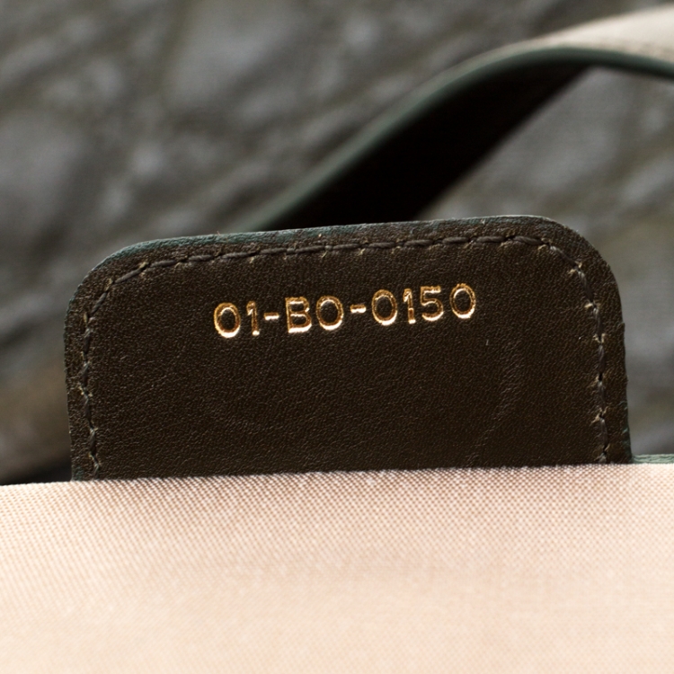 Pre Owned Dior Mossy Green Coated Canvas Medium Panarea Shopper Tote