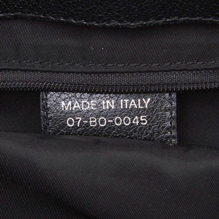 Pre Owned Christian Dior Black Embroidered Oblique Canvas Leather Everyday Bag