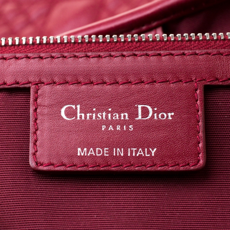 Pre Owned Dior Red Coated Canvas Medium Panarea Shopper Tote