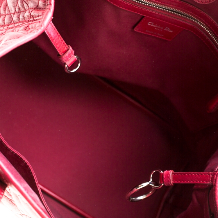 Pre Owned Dior Red Coated Canvas Medium Panarea Shopper Tote