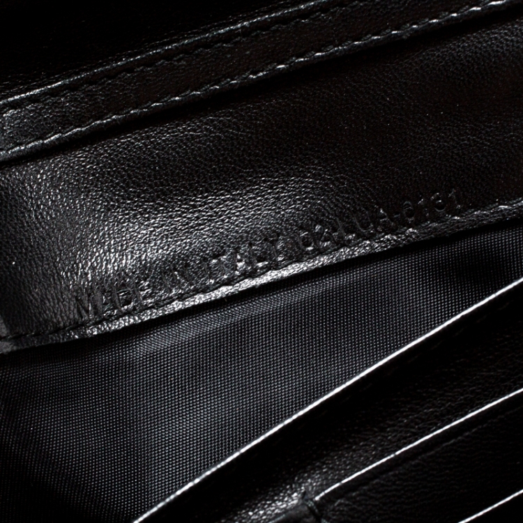 Pre Owned Dior Black Cannage Patent Leather Lady Dior Wallet on Chain