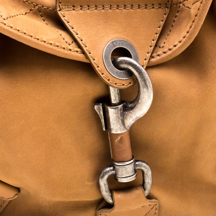 Pre Owned Dior Tan Leather Rebelle Hobo
