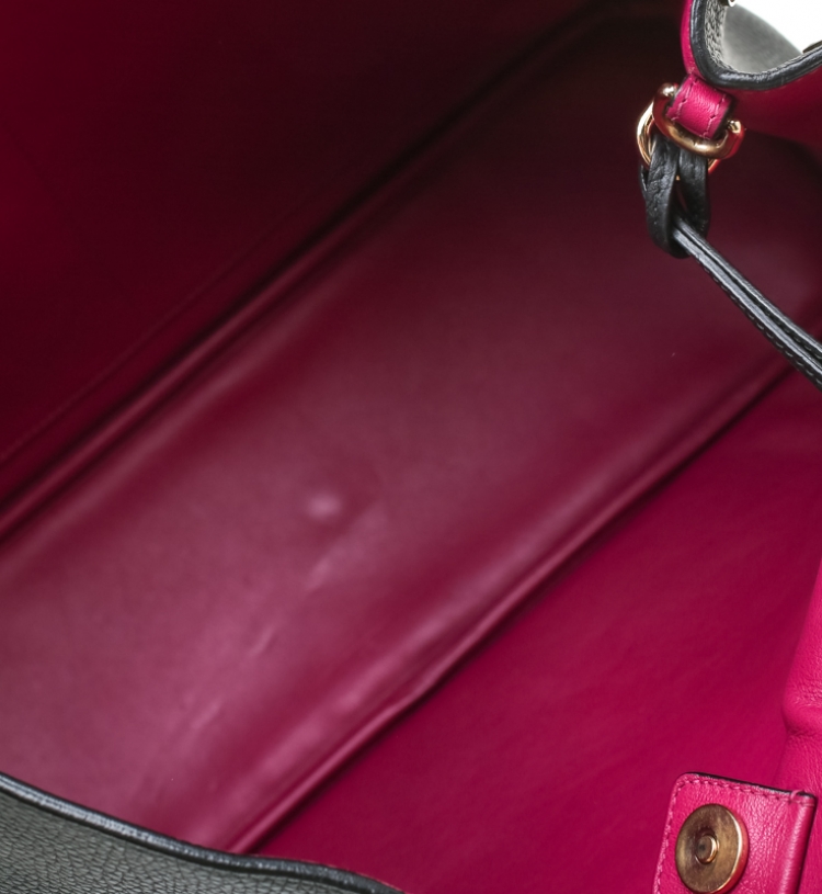 Pre Owned Dior Black Leather Large Diorissimo Shopper Tote