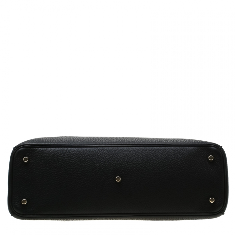 Pre Owned Dior Black Leather Large Diorissimo Shopper Tote