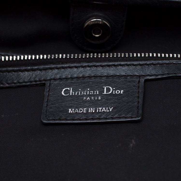 Pre Owned Dior Black Coated Canvas Medium Panarea Shopper Tote