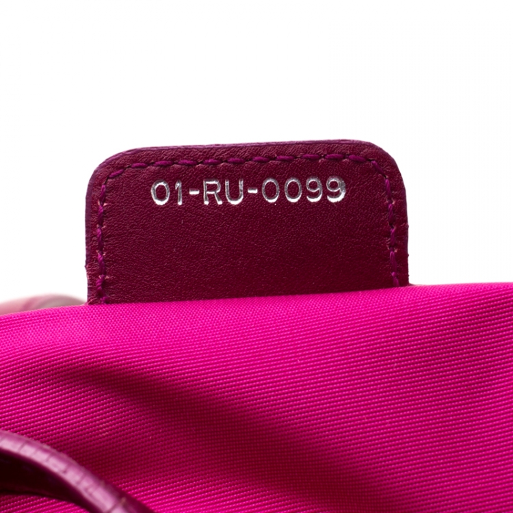 Pre Owned Dior Fuchsia Coated Canvas Medium Panarea Shopper Tote