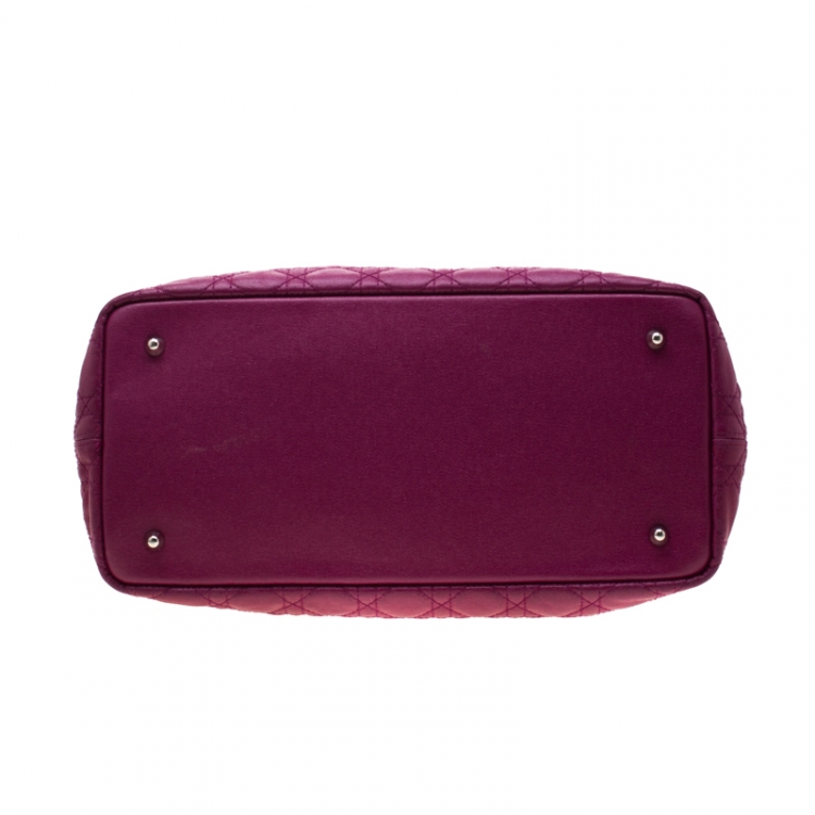 Pre Owned Dior Fuchsia Coated Canvas Medium Panarea Shopper Tote