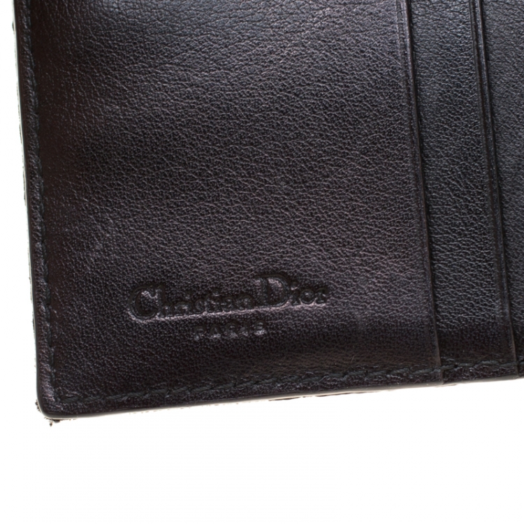 Pre Owned Dior Black Oblique Canvas Saddle Wallet