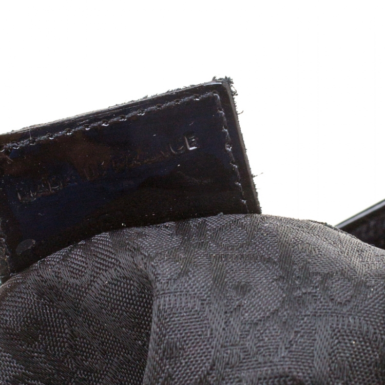 Pre Owned Dior Black Velvet/Nylon and Leather Pom Pom Embellished Saddle Bag