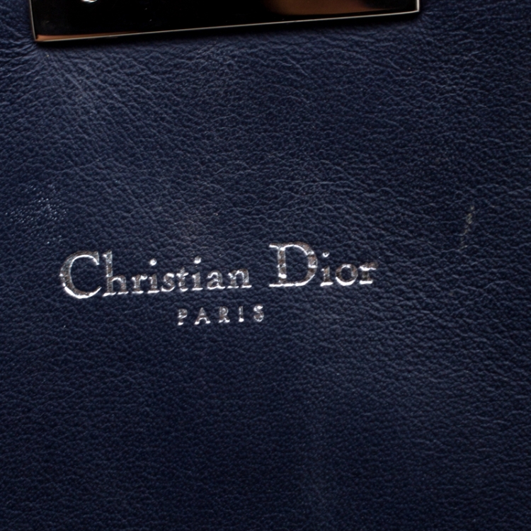 Pre Owned Dior Midnight Blue Cannage Patent Leather Miss Dior Promenade Pouch