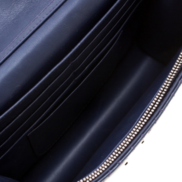 Pre Owned Dior Midnight Blue Cannage Patent Leather Miss Dior Promenade Pouch