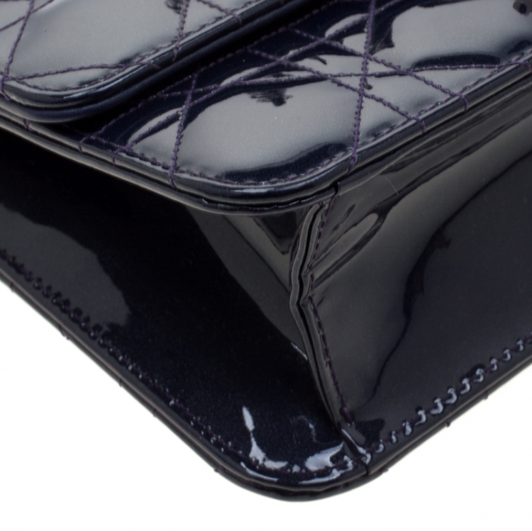 Pre Owned Dior Midnight Blue Cannage Patent Leather Miss Dior Promenade Pouch
