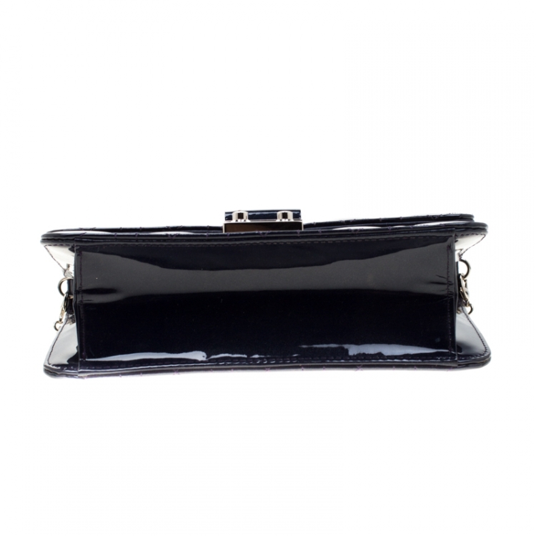 Pre Owned Dior Midnight Blue Cannage Patent Leather Miss Dior Promenade Pouch