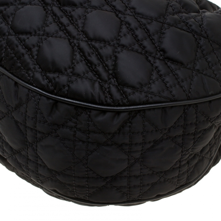 مملوكة مسبقًا Dior Black Quilted Satin and Leather Charming Lock  Hobo