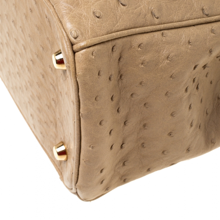 مملوكة مسبقًا Dior Beige Ostrich Large Diorissimo Tote