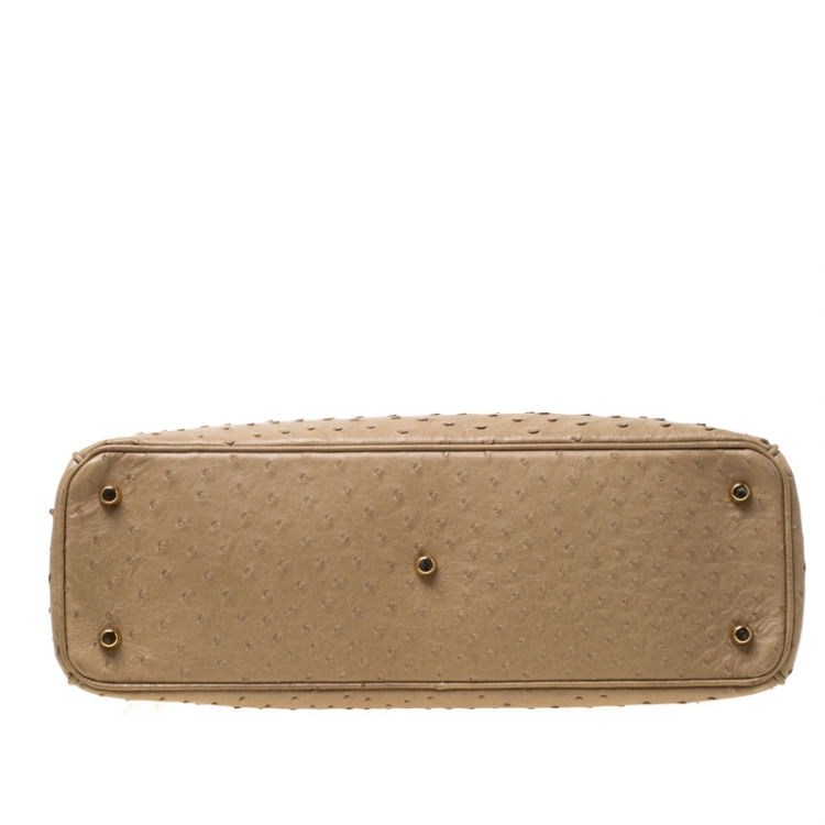 مملوكة مسبقًا Dior Beige Ostrich Large Diorissimo Tote