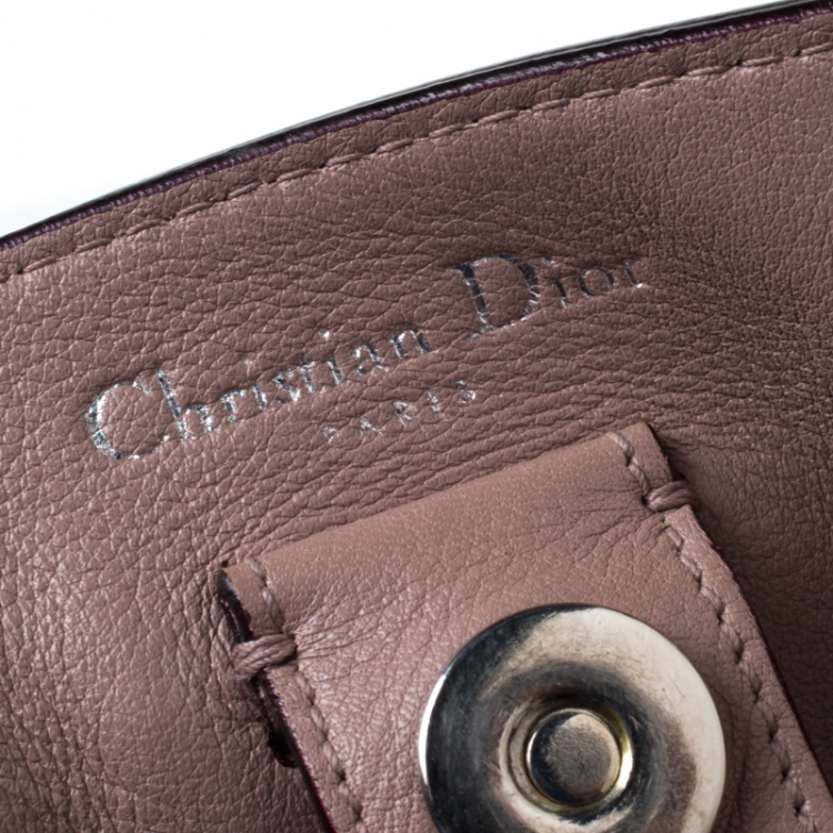 Pre Owned Dior Navy Blue Leather Large Diorissimo Shopper Tote