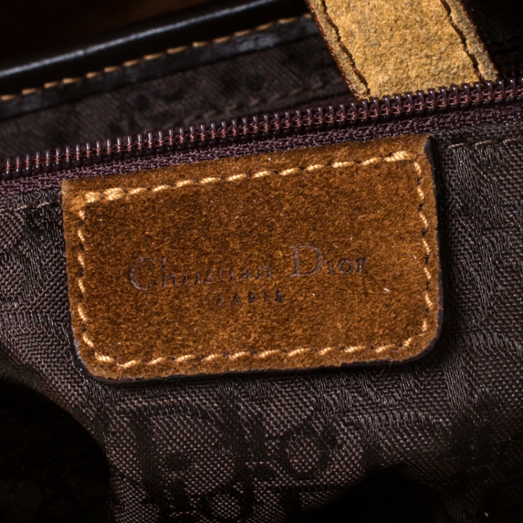 Pre Owned Dior Brown Fur and Nubuck Leather Limited Edition Saddle Bag
