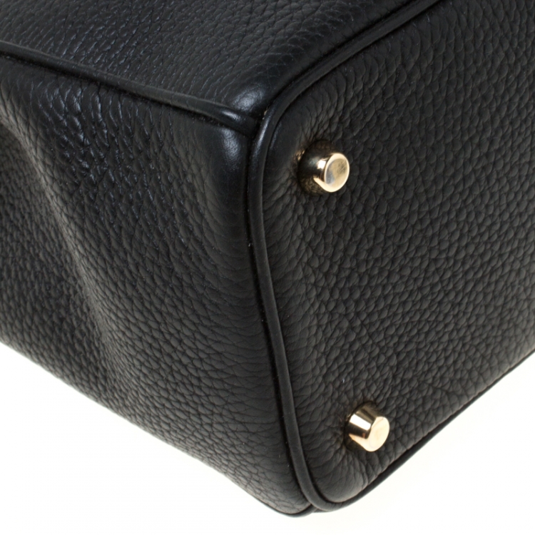 Pre Owned Dior Black Leather Medium Diorissimo Shopper Tote