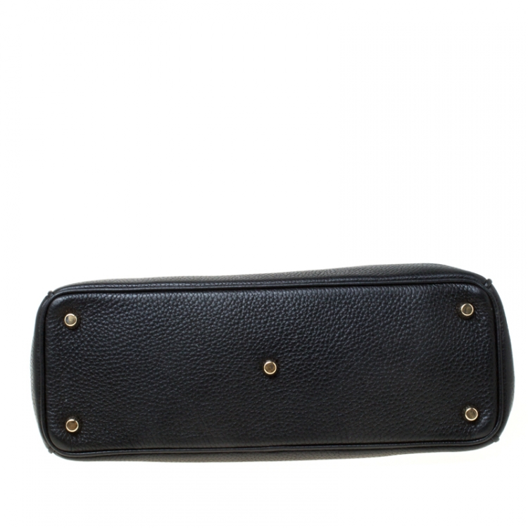 Pre Owned Dior Black Leather Medium Diorissimo Shopper Tote