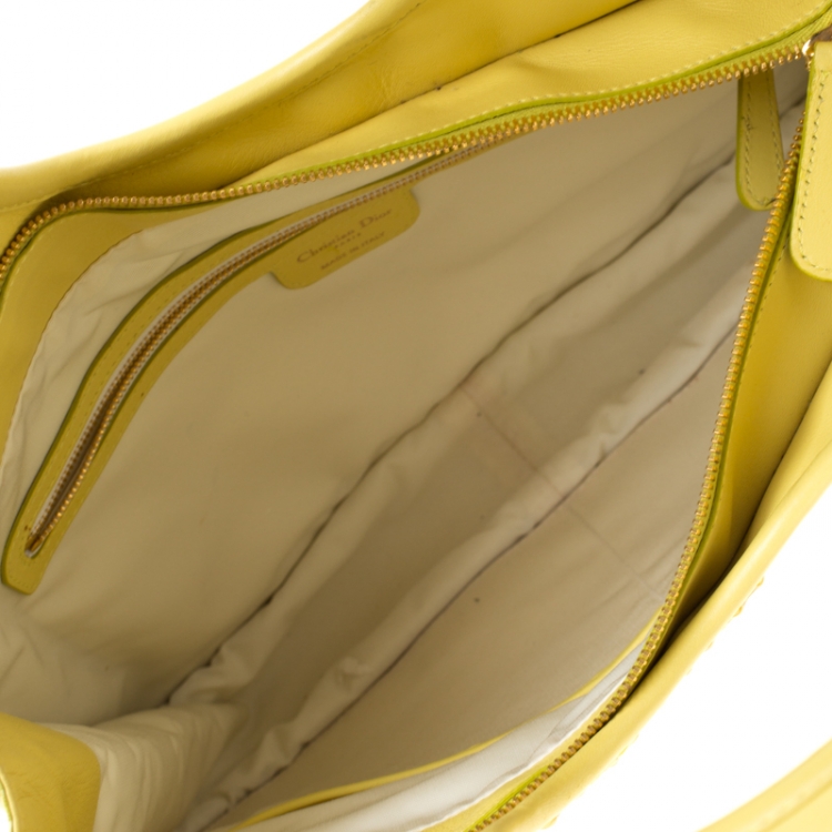 Pre Owned Dior Yellow Leather Diorita Hobo       