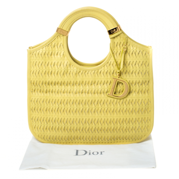 Pre Owned Dior Yellow Leather Diorita Hobo       