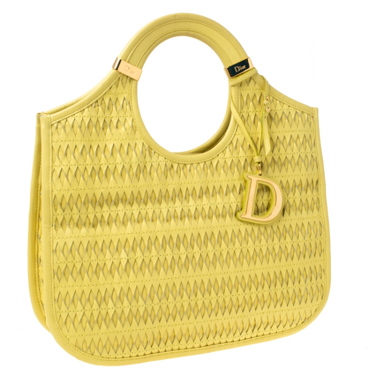 Pre Owned Dior Yellow Leather Diorita Hobo       