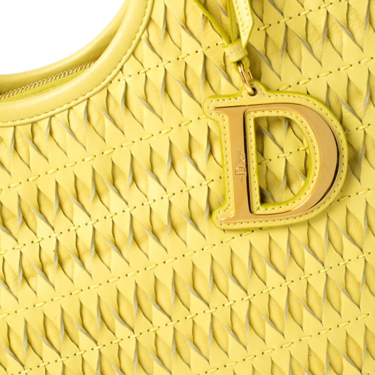 Pre Owned Dior Yellow Leather Diorita Hobo       