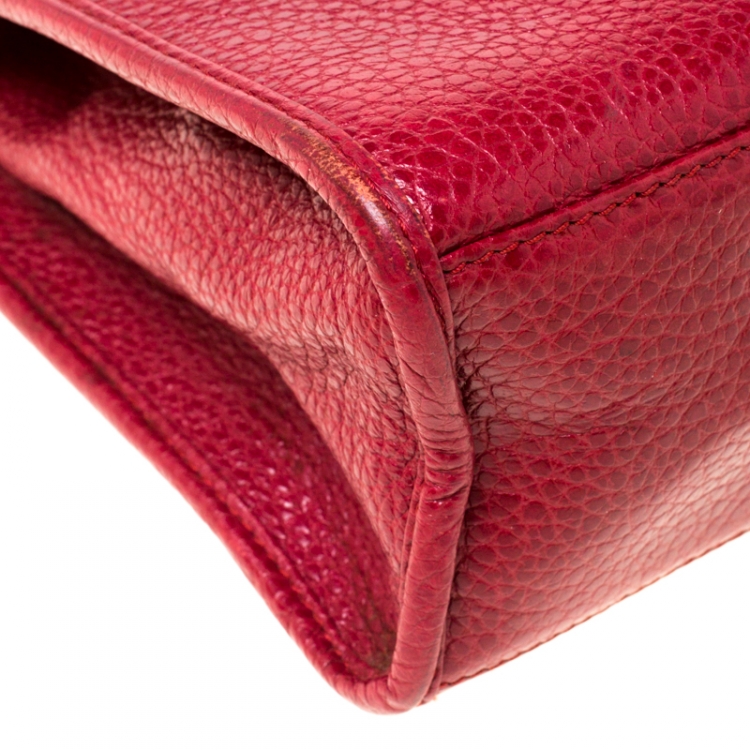 Pre Owned Dior Burgundy Leather Vintage Top Handle Bag 