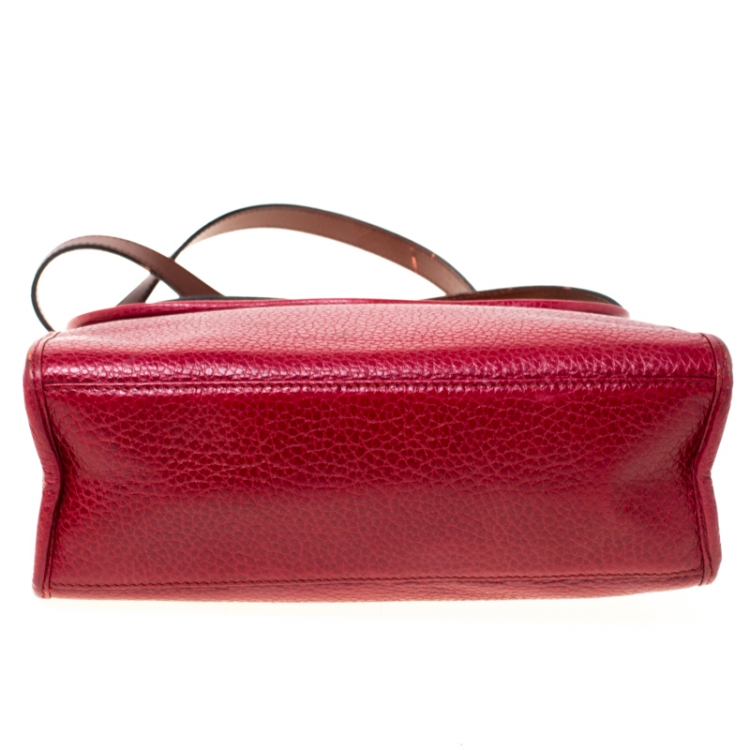 Pre Owned Dior Burgundy Leather Vintage Top Handle Bag 