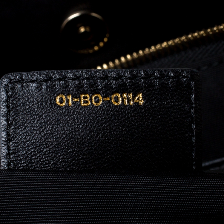 Pre Owned Dior Black Cannage Quilted Soft Leather Medium Shopper Tote