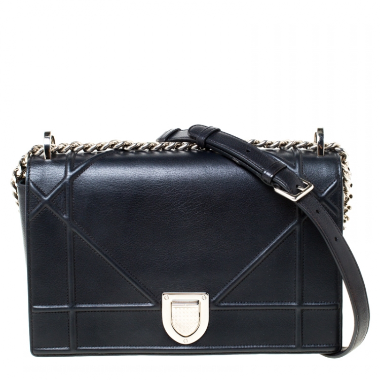 Dior Black Leather Medium Diorama Shoulder Bag Dior The Luxury Closet