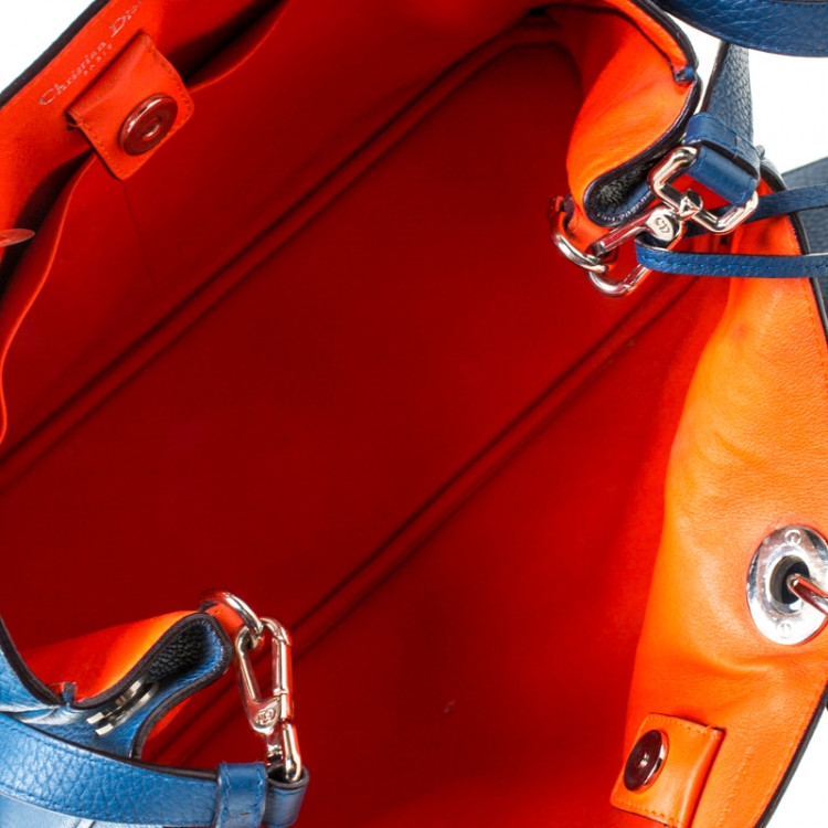 Pre Owned Dior Blue Leather Large Diorissimo Shopper Tote