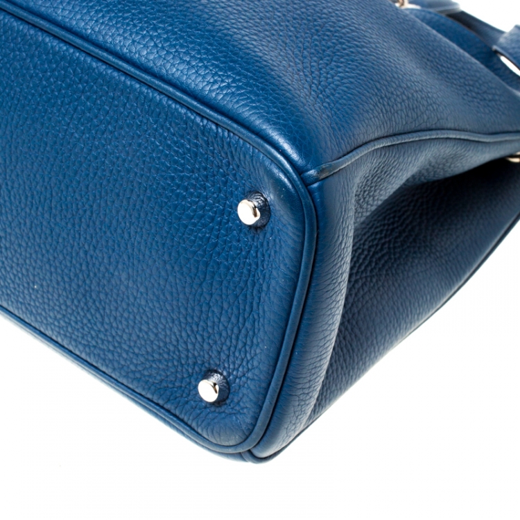 Pre Owned Dior Blue Leather Large Diorissimo Shopper Tote